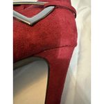 Impo  Booties Red Faux Suede Tootie Heels Buckle Ankle Boots Shoes Size 10M Photo 12