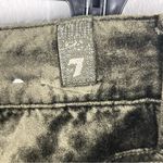 7 For All Mankind  Green Exposed Button Fly Velvet Velour High Rise Pants Size 30 Photo 11