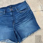 J.Crew Dark Wash Raw Hem Fold Over High Rise Denim Shorts Size 33 Photo 3