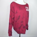 PINK - Victoria's Secret PINK VICTORIA’S SECRET Red Tie Dye Boatneck Graphic Sweatshirt XS Photo 3