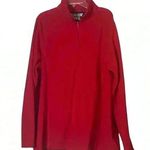 Lands' End Lands’ End Women’s Red Fleece 1/4 Zip Pullover Size XL Warm Cozy Classic Photo 0