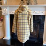 Yellow Brown Plaid Winter Coat Hooded Womens Photo 8