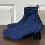 ZARA Trafaluc Contrasting Blue/Black Sock Ankle Boots Size 39 (US 8) New Photo 0