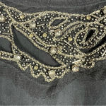 Johnny Was ‎ 4 Love And Liberty Black Silk Beaded Crochet Dress Photo 3