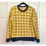 Susina yellow buffalo check cozy crewneck sweater small Yellow Photo 4