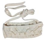 We Wore What Ivory Ribbed Tie Halter Bra Top M NWT | Crisscross Stretch Crop Photo 1