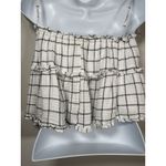 fab'rik  Plaid Cotton Spaghetti Strap Cropped Ruffle Cottagecore Top Size Small Photo 4