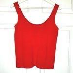 Ellen Tracy Linda Allard ‎ Petite M Red Knit Tank Top Sleeveless Photo 0