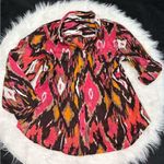 Larry Levine Signature by Pink and Orange Patterned Button Down Shirt Suze 2X Photo 0
