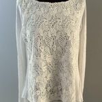Sundance Crochet Top Size M White Layered Tunic Fairy Boho Whimsy Coquette Size M Photo 0