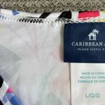 Caribbean Joe  Rainbow Multi Color Graphic Print Rusch Side Rash Guard Coverup M Photo 6