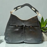 Perlina Dark Leather Hobo Bag Photo 0
