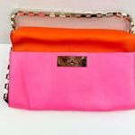 Kate Spade Lincoln Square Garrett Leather Shoulder Bag Color Block Pink Orange Photo 1