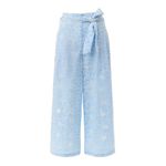 CeCe Blue White Eyelet Pants Size 4 Ankle Wide Leg Belted Cotton Vacation $119 Photo 7