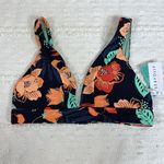 Seafolly NWT  On Vacation Longline Ribbed‎ Floral Bikini Top Size US 10 Photo 1