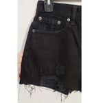 Free People We the Free Sofia Button Fly High Waisted Cut-Off Shorts Black 25 Photo 6