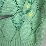 ZARA  Knit Crop Top Floral Embroidered Beaded Cottagecore Preppy Size Med Large Photo 4