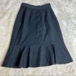 HOLT RENFREW CANADA Wool Ruffle Hem Midi‎ Skirt XS Gray Photo 1