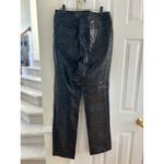 Newport News Vintage 90s Leather Shiny Snakeskin Print Straight Leg Pants 12 TALL Photo 3