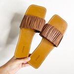 STAUD  Sandals Nina Ruched Leather Brown Slip On Shoes Size 6 Photo 1