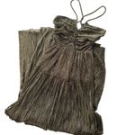 ALC Frank A.L.C. Kai Dress Gold Halter Maxi Size 4 XS Metallic Disco Party NYE Holiday NEW Photo 2