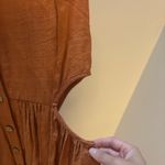 SheIn Rust Cutout Waist Button Sundress Photo 5