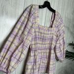 Ganni  Organic Seersucker Orchid Bloom Check Top size 38 6/M Photo 3