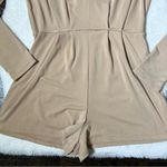 Forever 21 Cream Long Sleeve V Neck Romper Photo 2