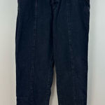 Loft  Black Gray Denim Seamed Tie Waist Jean Pants Size Medium Tall Photo 0