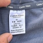 Calvin Klein Sleepwear Henley Long Sleeve Top Gray Women’s Medium CK Logo Photo 2