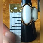 Natural Jade Sterling Silver Trilogy Ring Size 6 Gold Photo 4