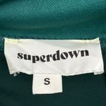 superdown  Carrie Mini Dress Womens S Green Faux Suede Sleeveless V-Neck Cocktail Photo 5