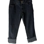 Angels Jeans Y2k Button Pockets Mid Rise Dark Wash Cuffed Capri Jeans Size 10 Blue Photo 0