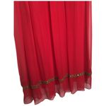 Adrianna Papell  Evening Silk Embellished Beaded Gypsy Strap Dress Red 12 Photo 4