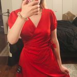 Lulus NWT Short Sleeve Red Wrap Mini Dress Holiday Photo 0