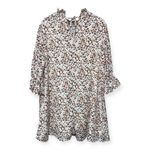 Hayden Cream Brown Floral Smock Neck Mini Dress Women’s Large Boho Chic Photo 2