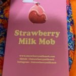 NEW Strawberry Milk Mob Disco Love Blue Coral Gingham Floral Bikini Top Size S Orange Photo 3