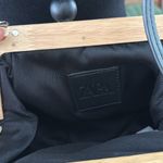 ZARA NWT  Cream & Black Striped Faux Kisslock Wood Frame Coin Purse Crossbody Bag Photo 2