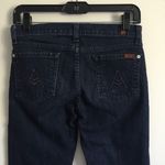7 For All Mankind Dark Navy Blue Rainbow Thread A Pocket Roxanne Straight Jeans Photo 5