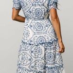 Baltic Born Mirabel White And Blue Eyelet Midi Dress Photo 1