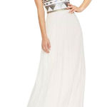 XScape  Embellished Goddess Pleated Sequin White Formal Gown Dress Size 14 NWT Photo 0