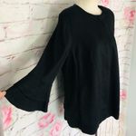 Eloquii  black zipper front ruffle sleeve jacket Photo 2