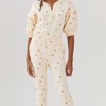 Something Navy • NWT Esmerelda Yellow Jumpsuit with Floral Pattern Photo 9