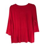 Joan Rivers Scoop Neck Sweater with Lace Up Detail 3/4 Sleeve Red Size M Size M Photo 1
