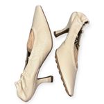 Bottega Veneta NIB Spike Chain Crinkled Leather Pumps in Sea Salt Size 36.5 Photo 11