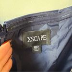 XScape  6334XP Off The Shoulder Organza Gown Navy Blue 8 Petite Photo 3