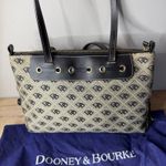 Dooney & Bourke  Monogram Canvas Leather Satchel Shoulder Bag Purse Tassel Logo Photo 4
