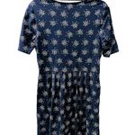 Boden Anthropologie Navy Blue Short Sleeve Polka Dot Fit & Flare Dress Size 8 Photo 3