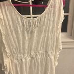 Free People  cute top size L white lacy scoop front v back cinched waist Photo 5