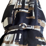 Vintage Dress 10 Cocktail Retro 60s Style Pencil Wiggle Abstract Classic Office Black Photo 1